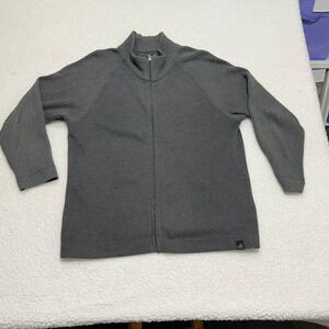 Hathaway H5 Series Mens Full Zip Cardigan Sweater Gray Ribbed Raglan XL 101223